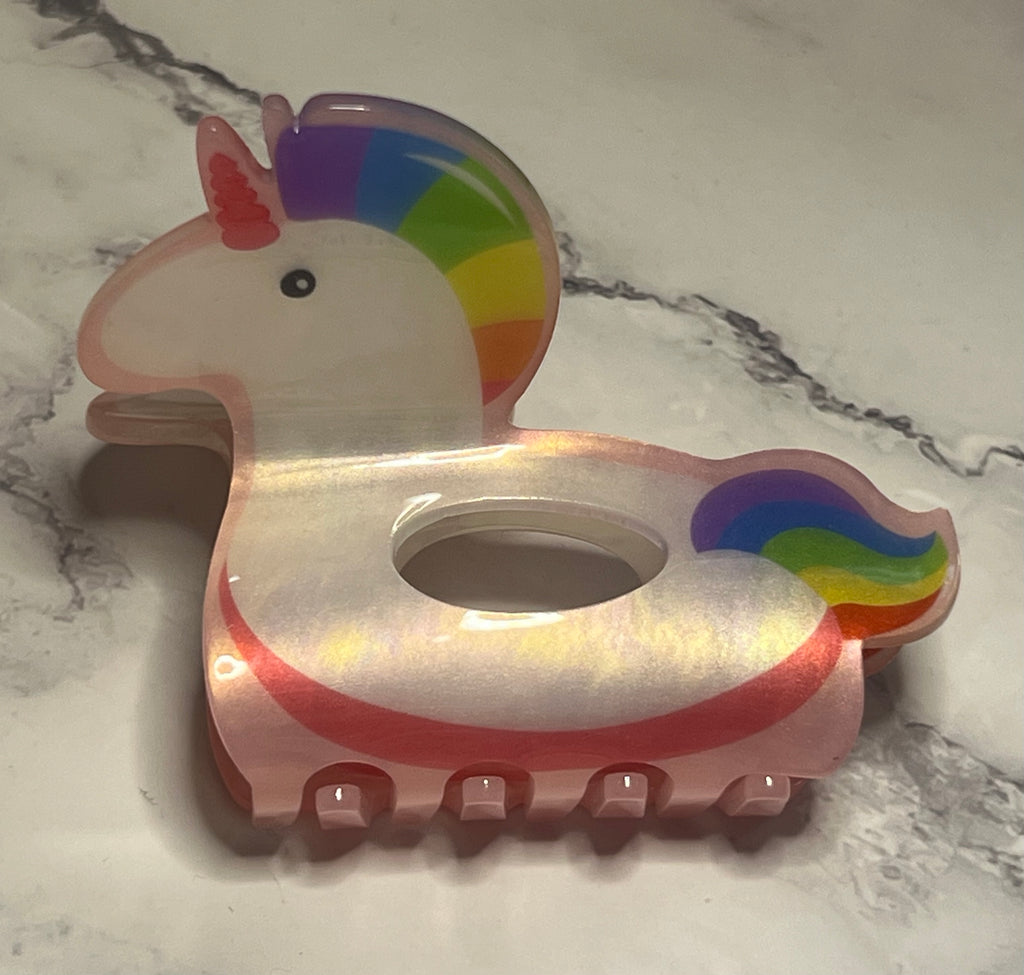 Hair Claw / Clip - Colorful Unicorn