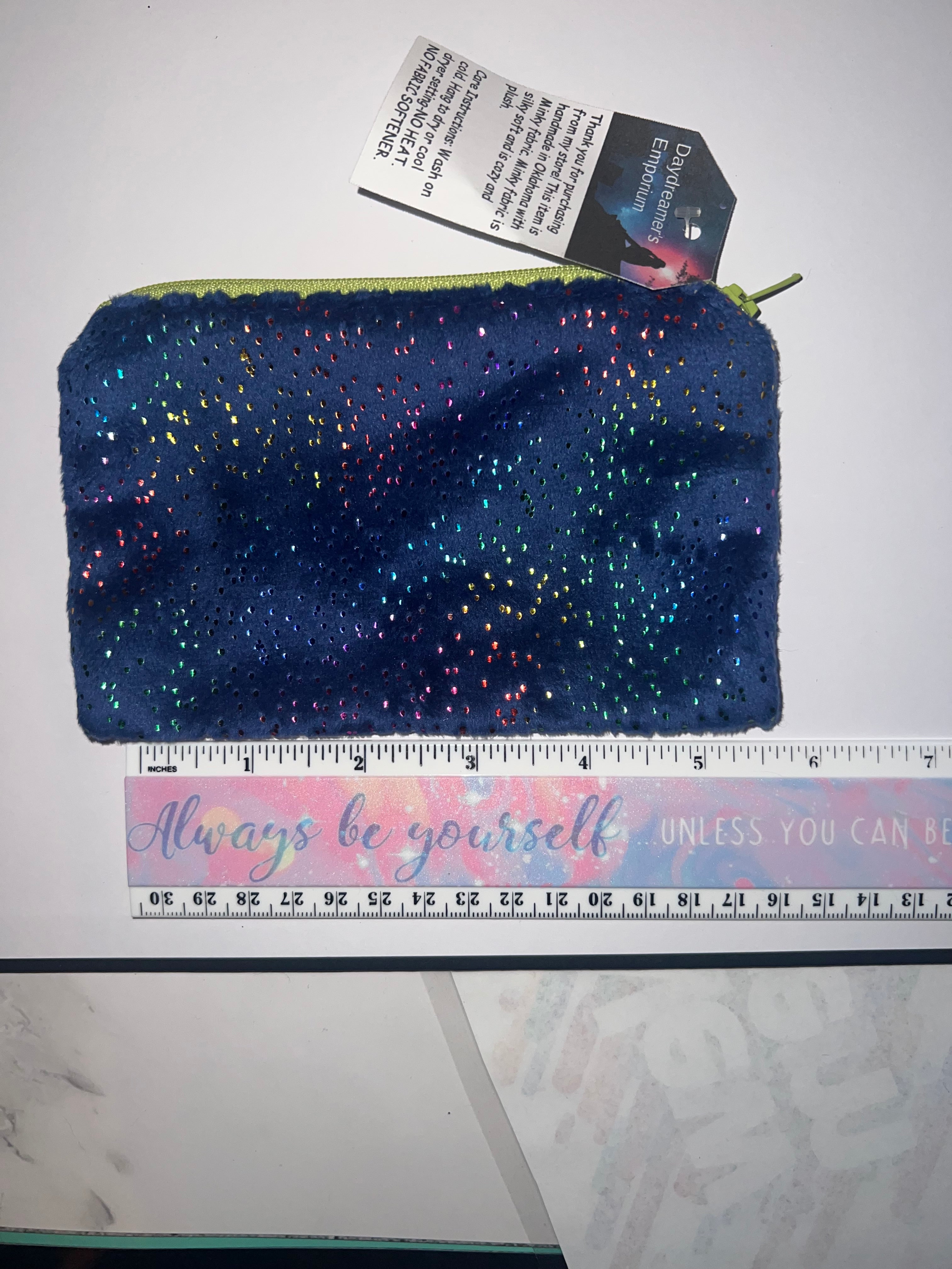Minky Blue Dazzle Sparkle Pouch Bag
