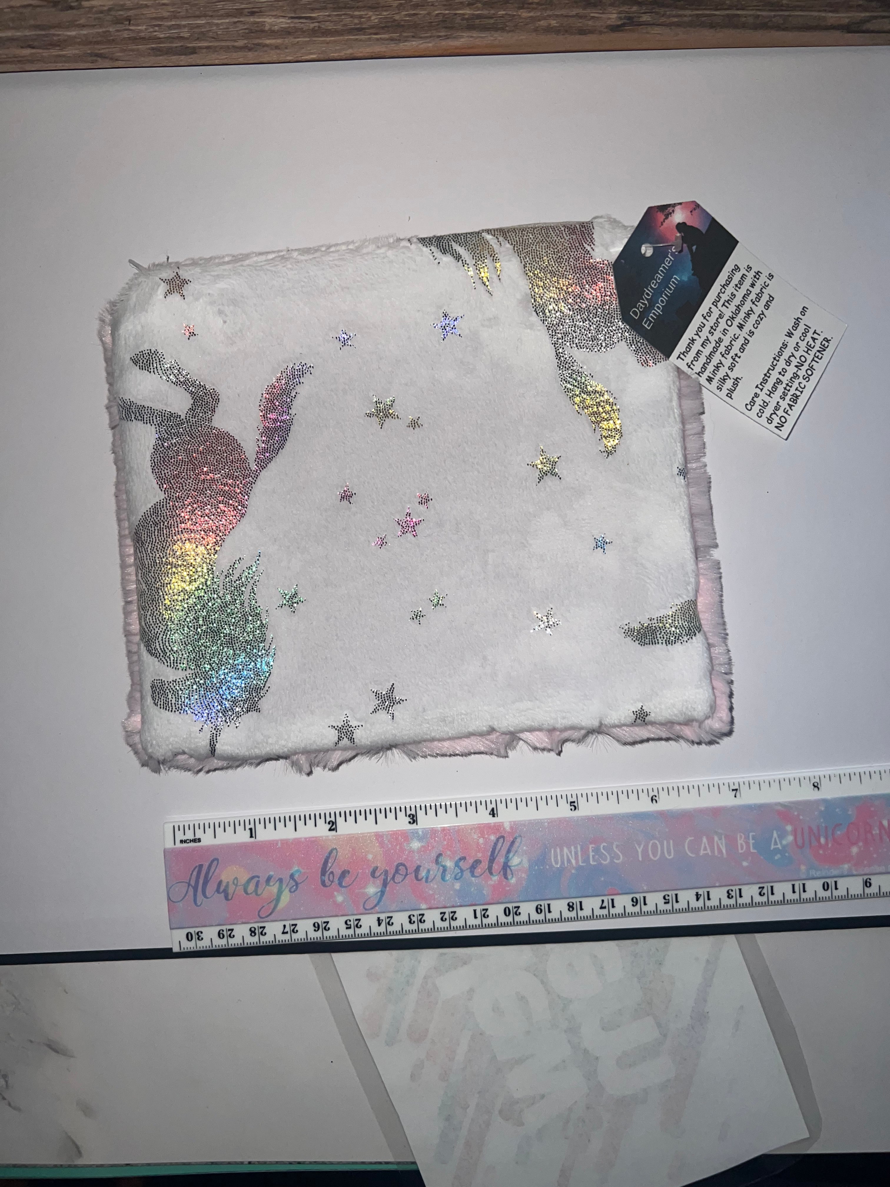 Minky Unicorn and Pink Paws Pouch Bag