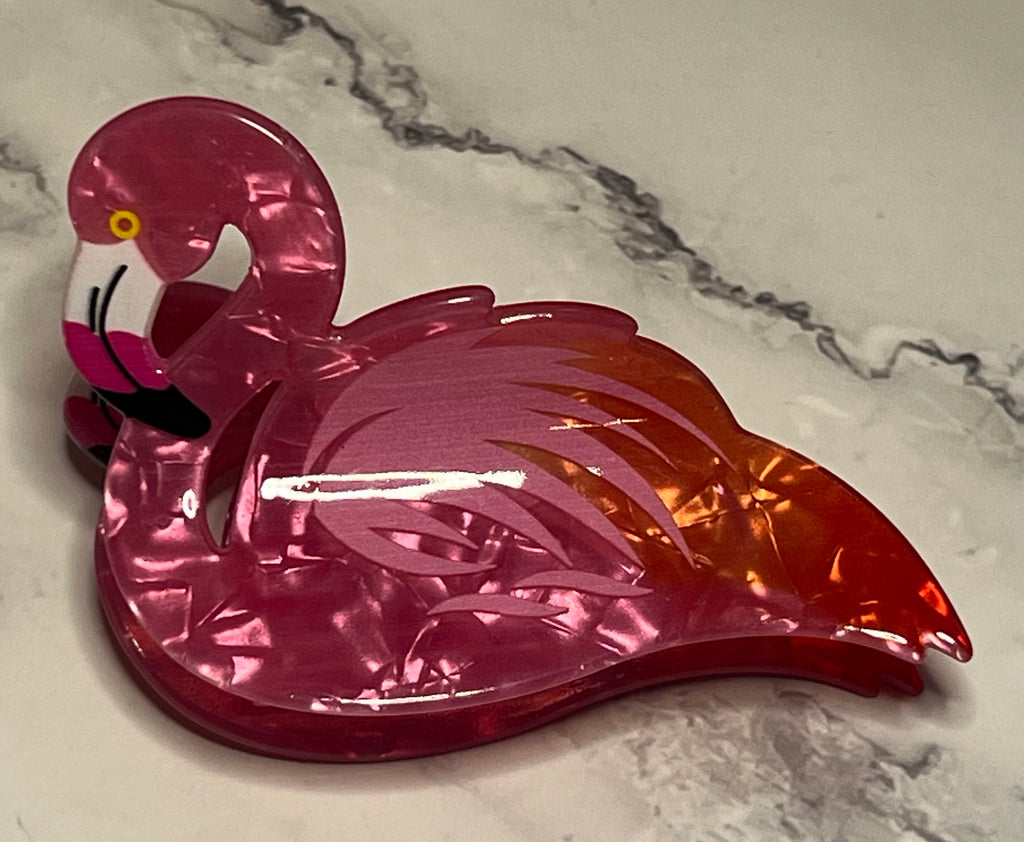 Hair Claw / Clip - Pink Flamingo
