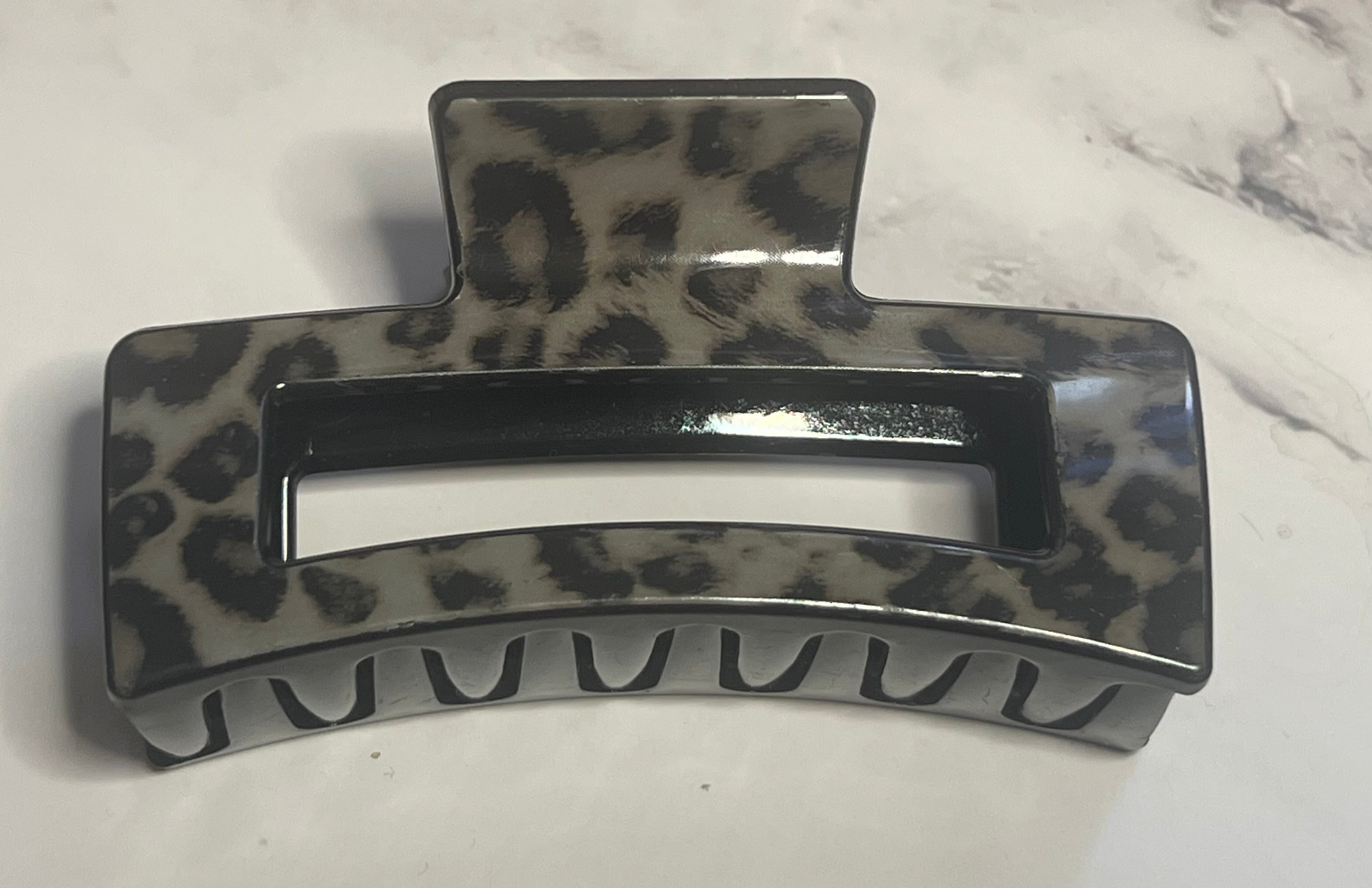 Hair Claw / Clip - Leopard Black