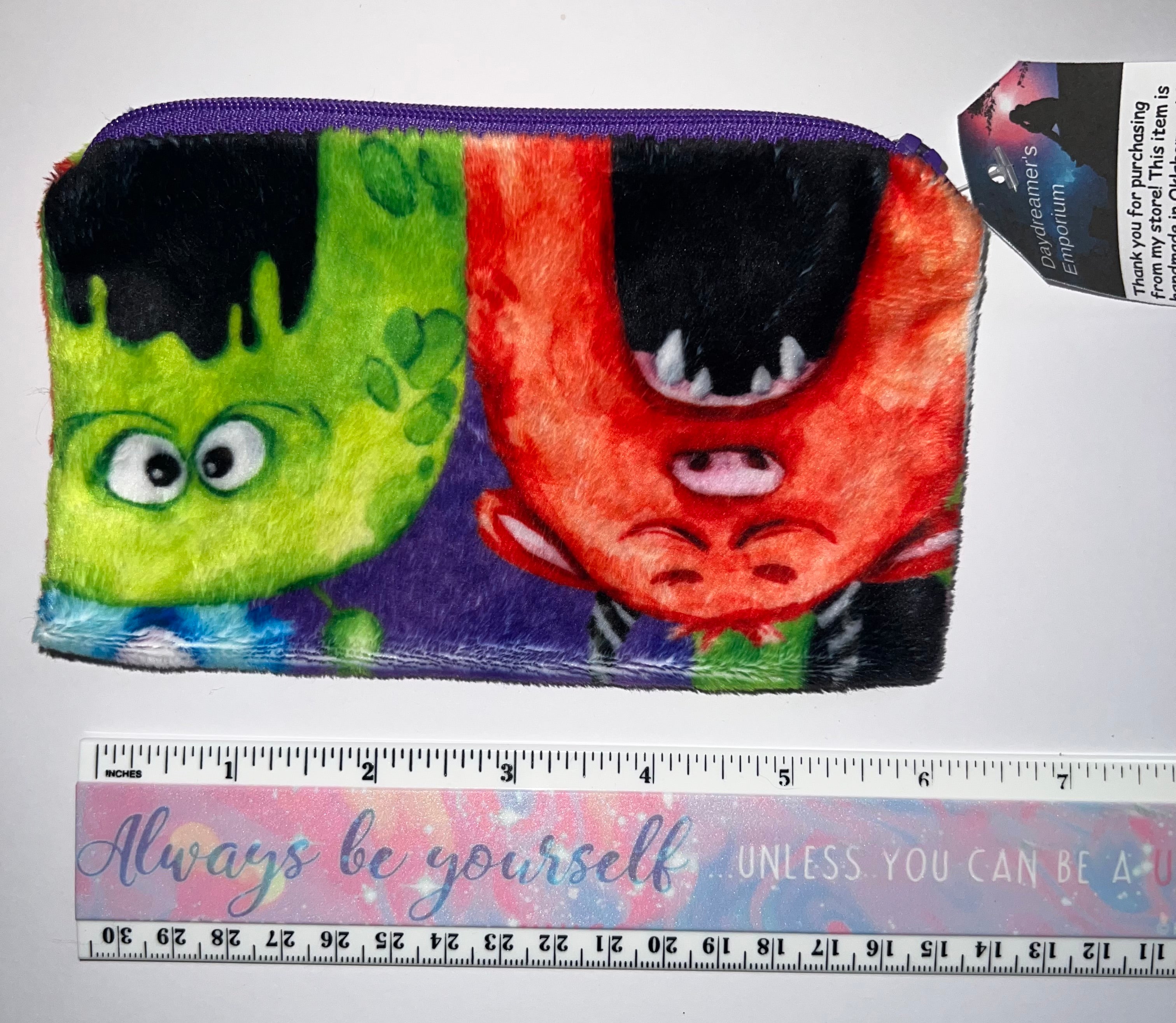 Minky Monsters Baby Pouch Bag