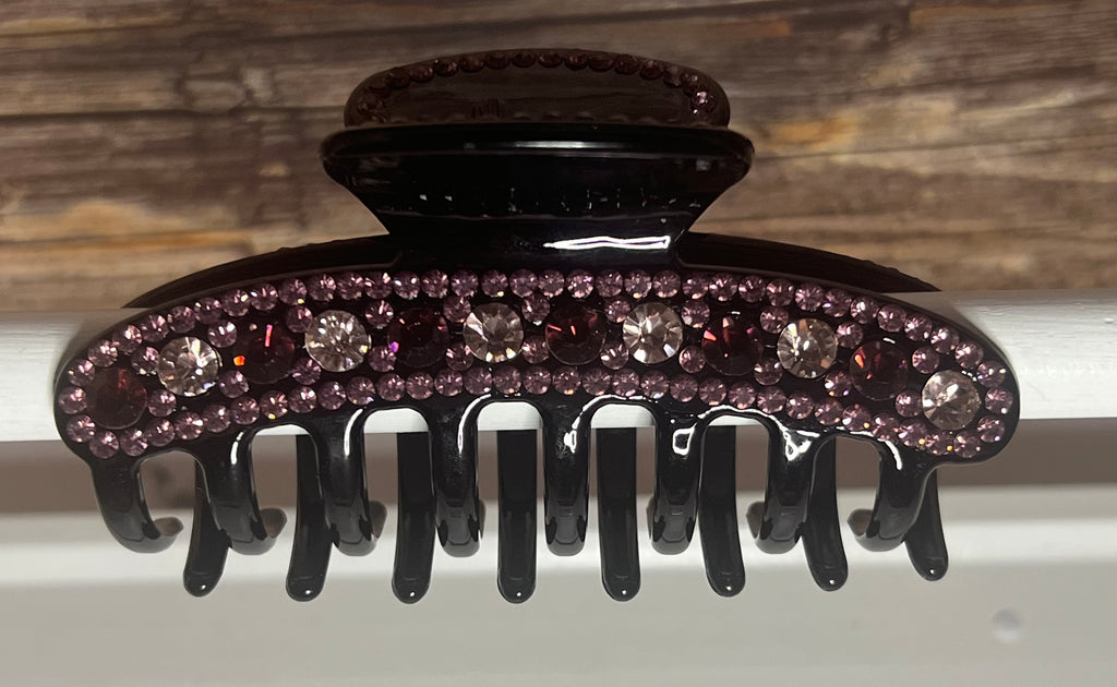 Hair Claw / Clip - Vintage Purple Rhinestone