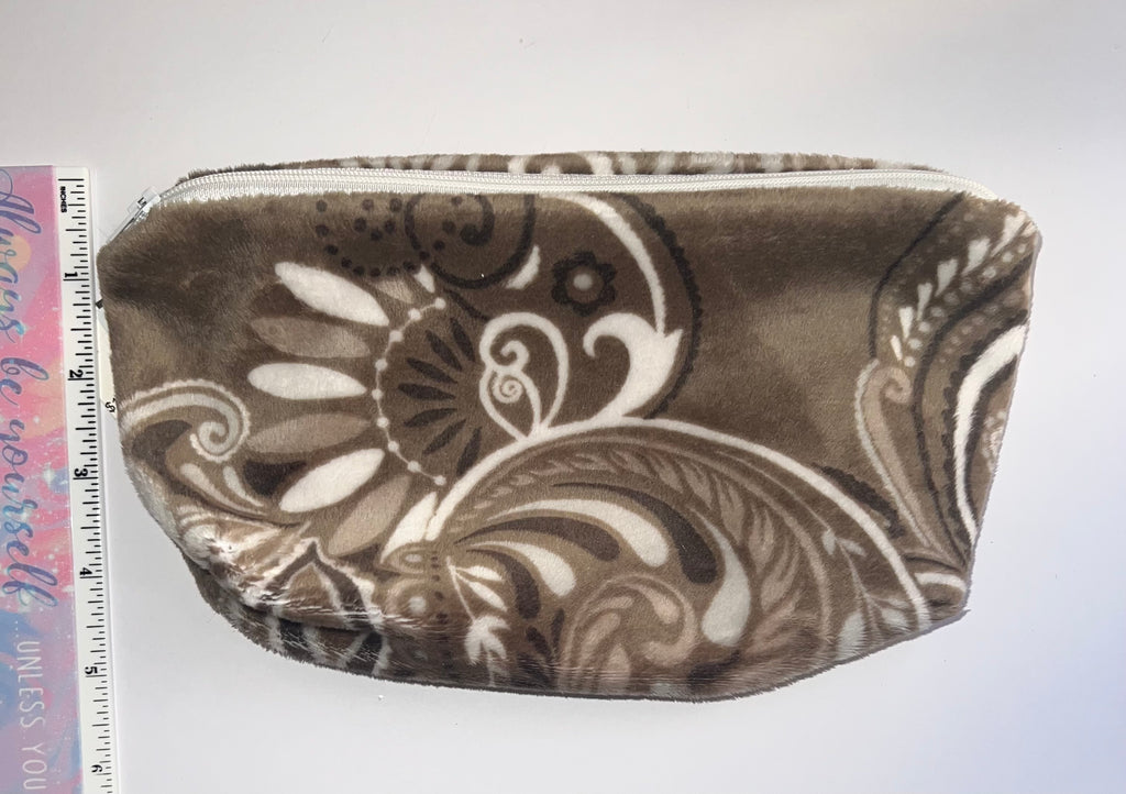 Minky Paisly Taupe Pouch Bag