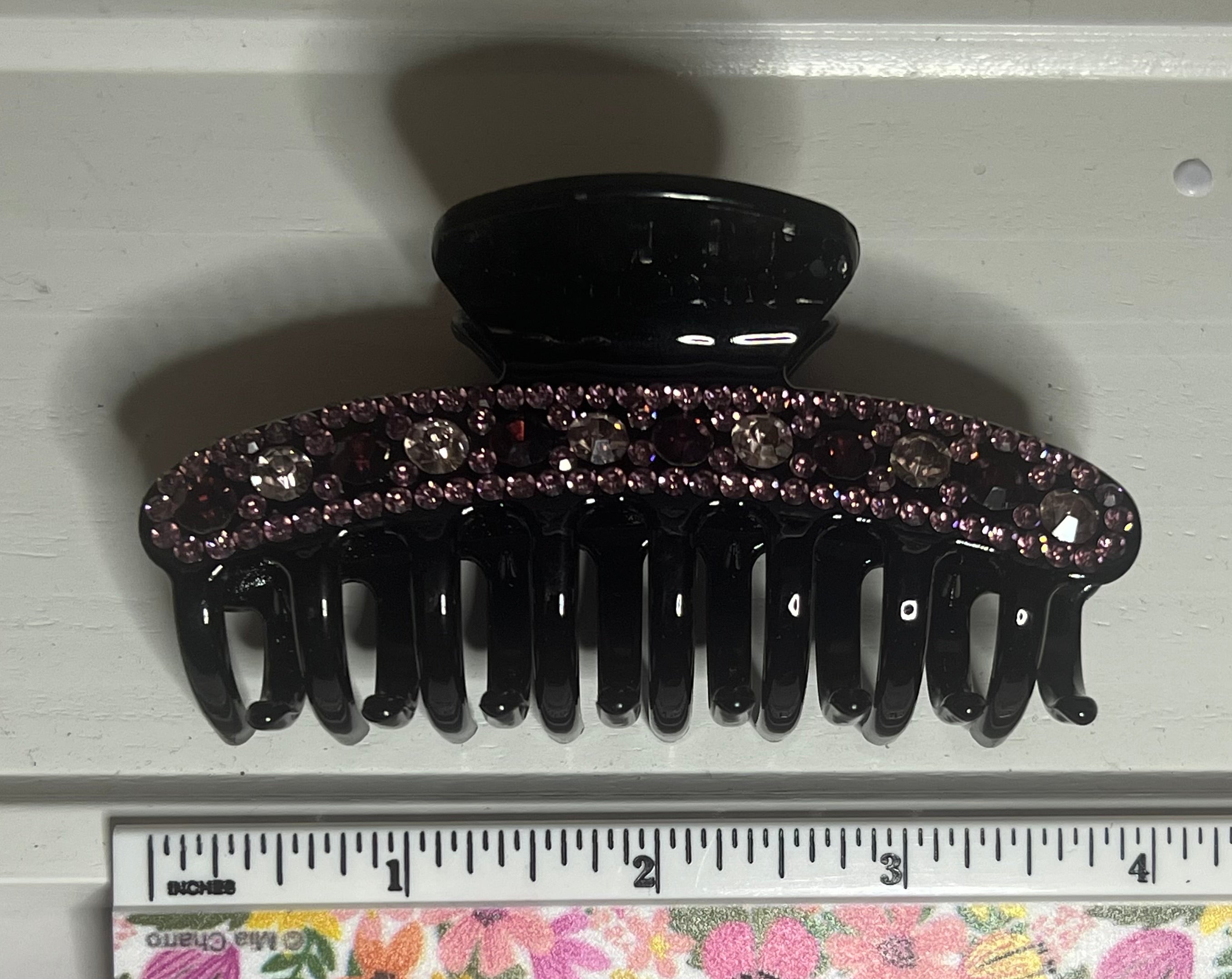 Hair Claw / Clip - Vintage Purple Rhinestone