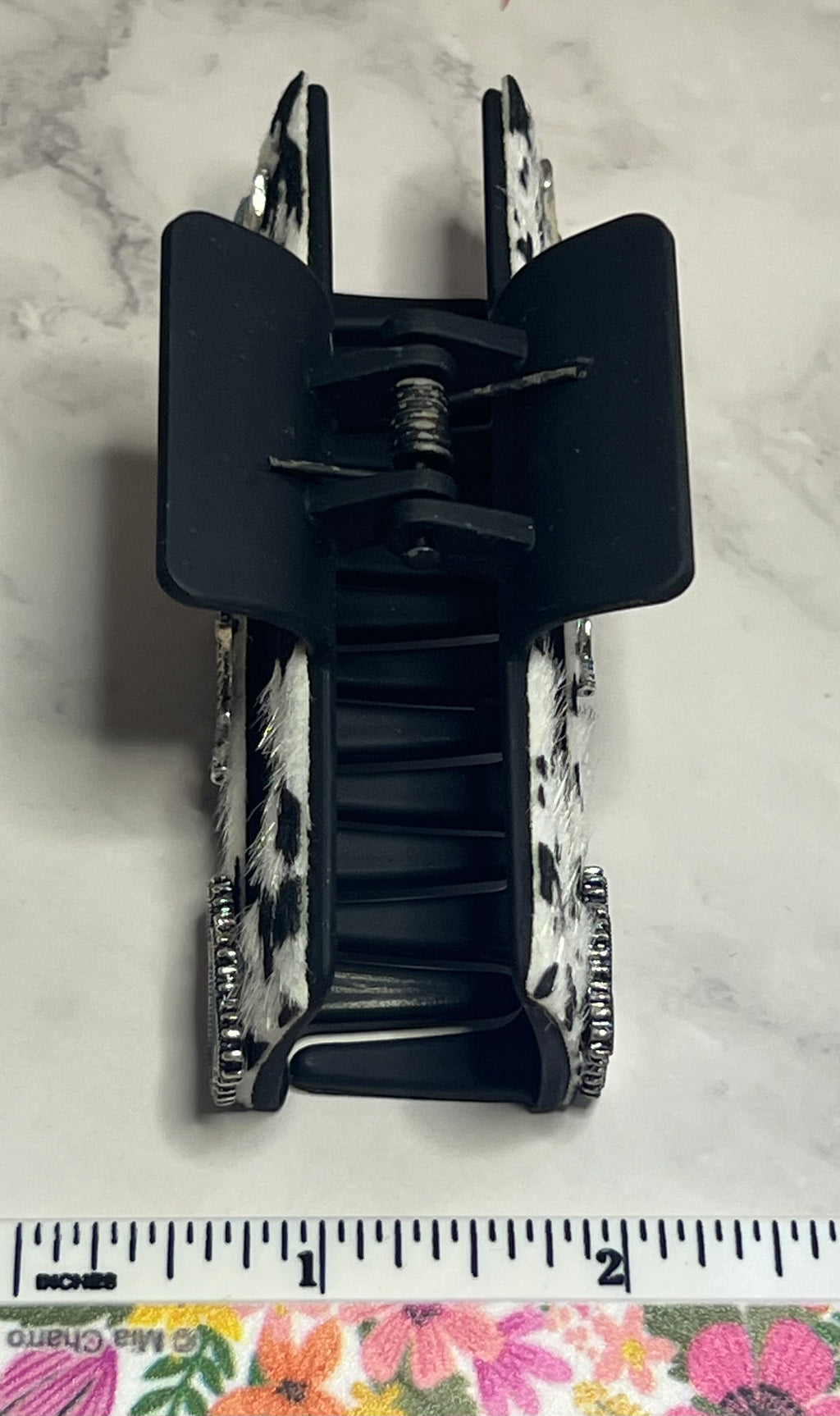 Hair Claw / Clip - Western Cow Feather Black