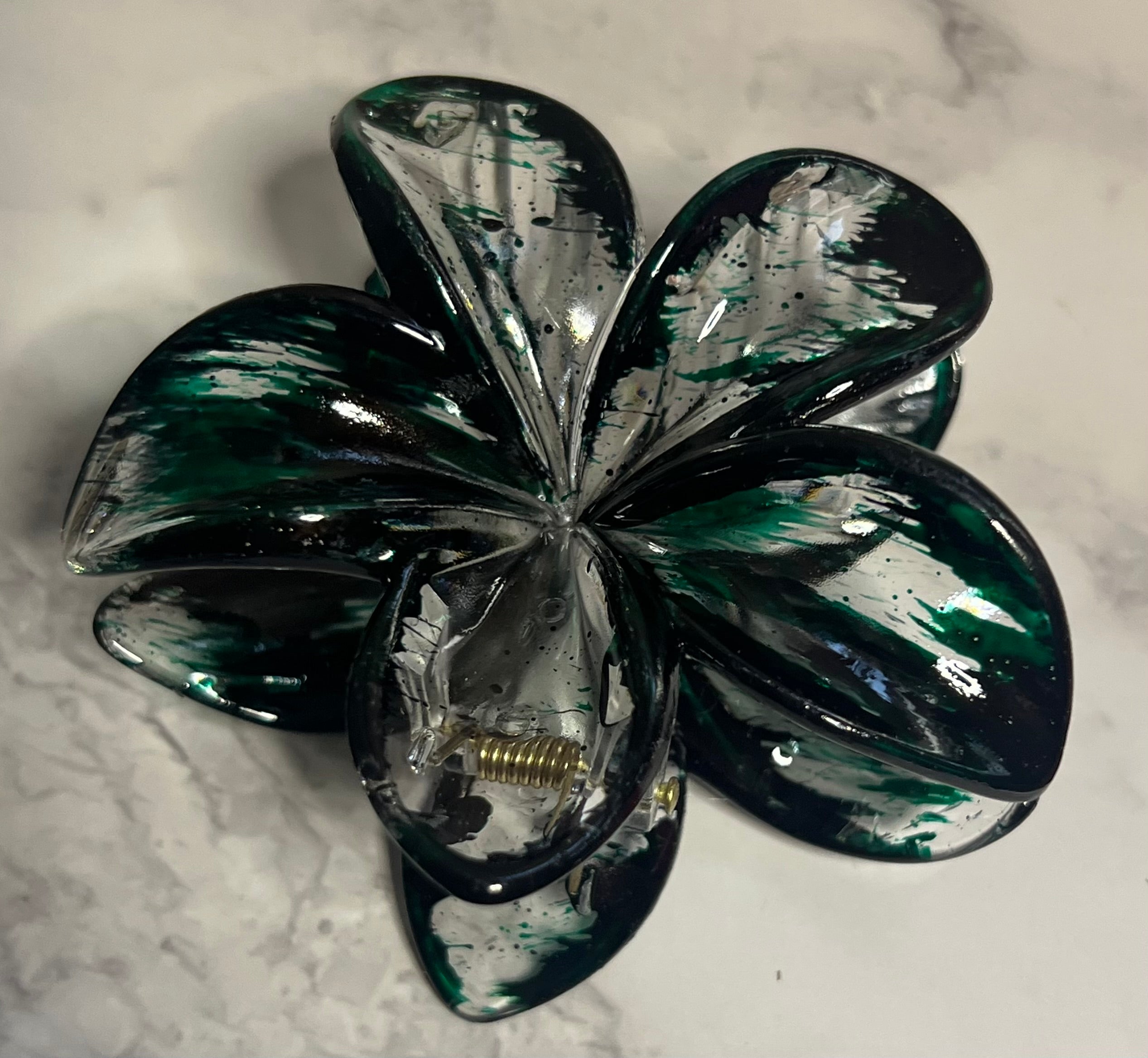 Hair Claw / Clip - Large Iridescent Flower - Various Colors To Choose From