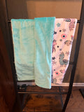 Minky Baby Blanket - Llama / Aqua Sky