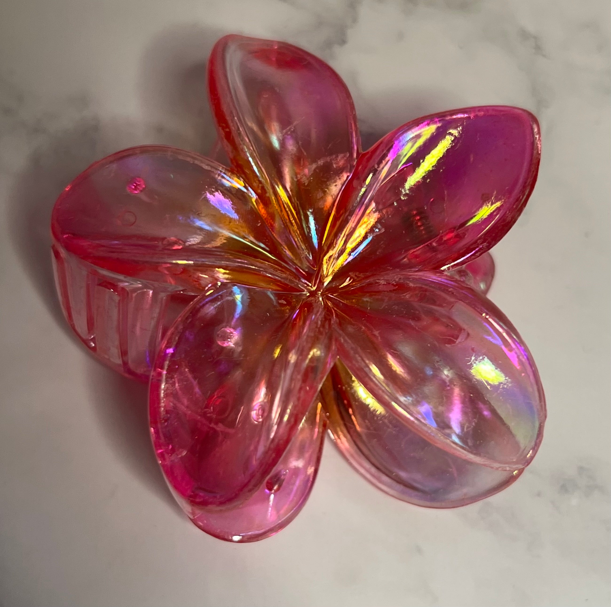 Hair Claw / Clip - Large Iridescent Flower - Various Colors To Choose From