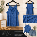 Crisscross Detail Tank Top - Blue or Teal