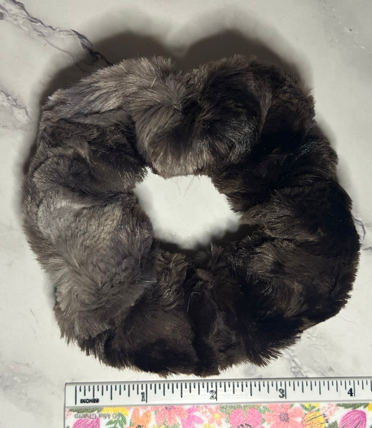 Minky Scrunchie - Black & Browns