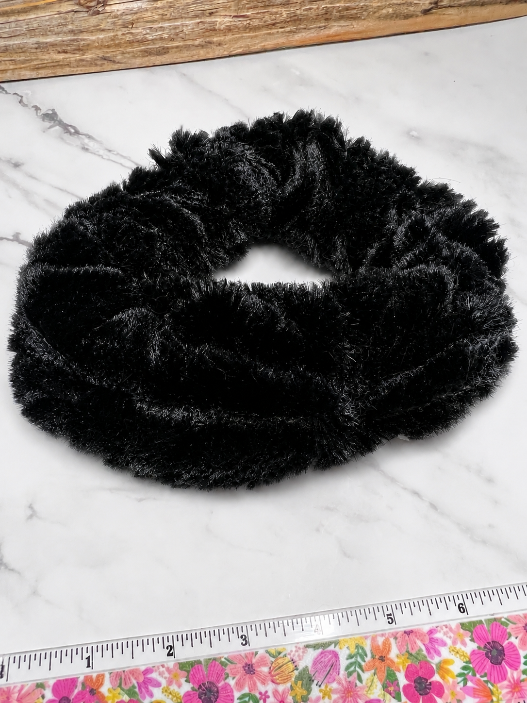 Minky Scrunchie - Black & Browns