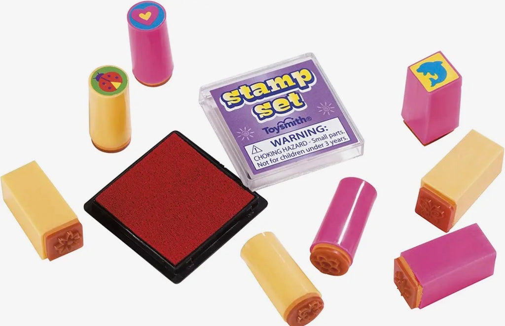 Mini Stamp Set with Case and 8 Stamps, Art Kit, Ink, Decorate!