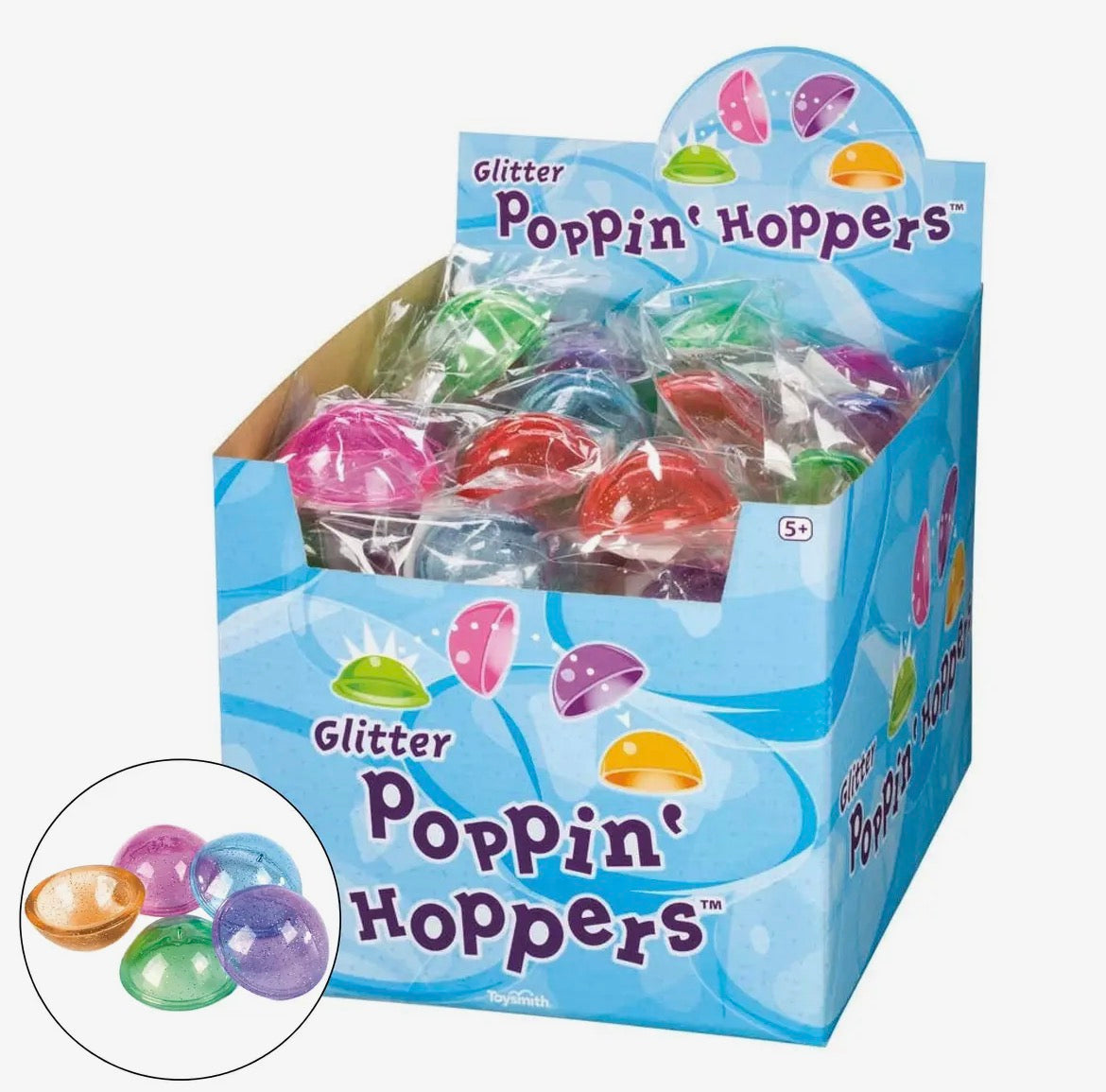 Jumbo Glitter Poppin’ Hoppers by Toysmith - Fidget, Stress Relief