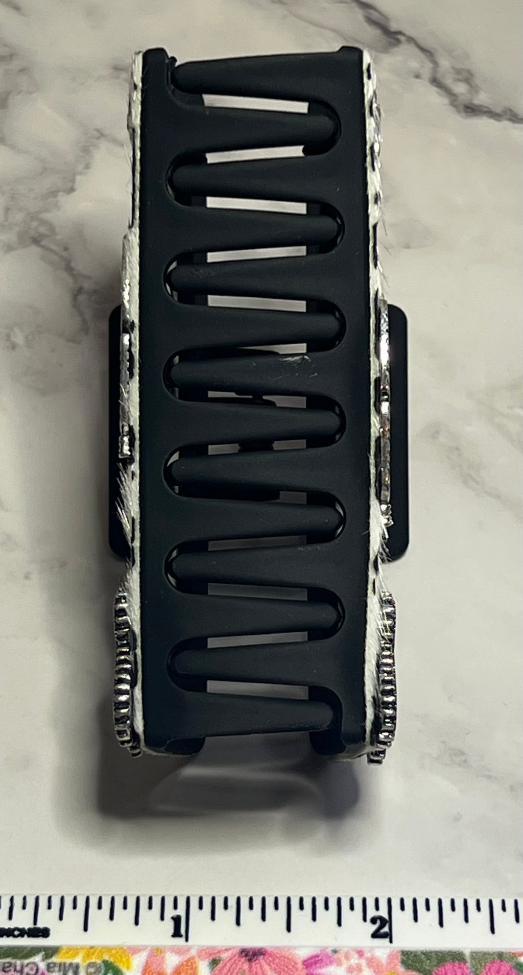 Hair Claw / Clip - Western Cow Feather Black