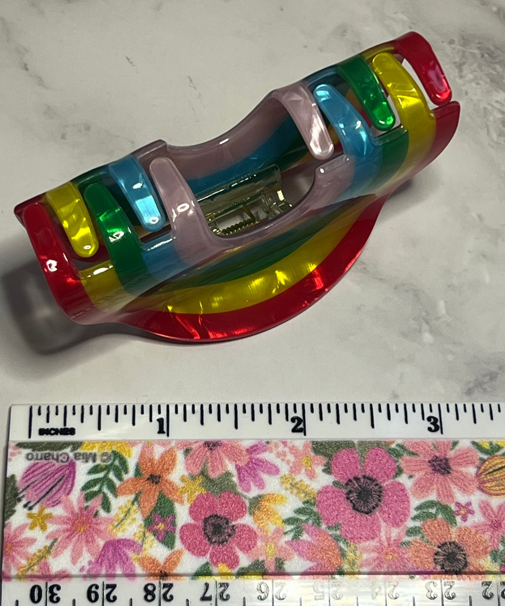 Hair Claw / Clip - Colorful Rainbow