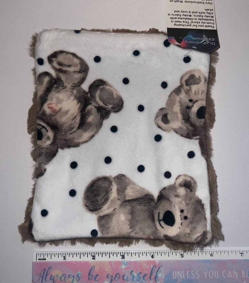 Minky Teddy Bears Pouch Bag