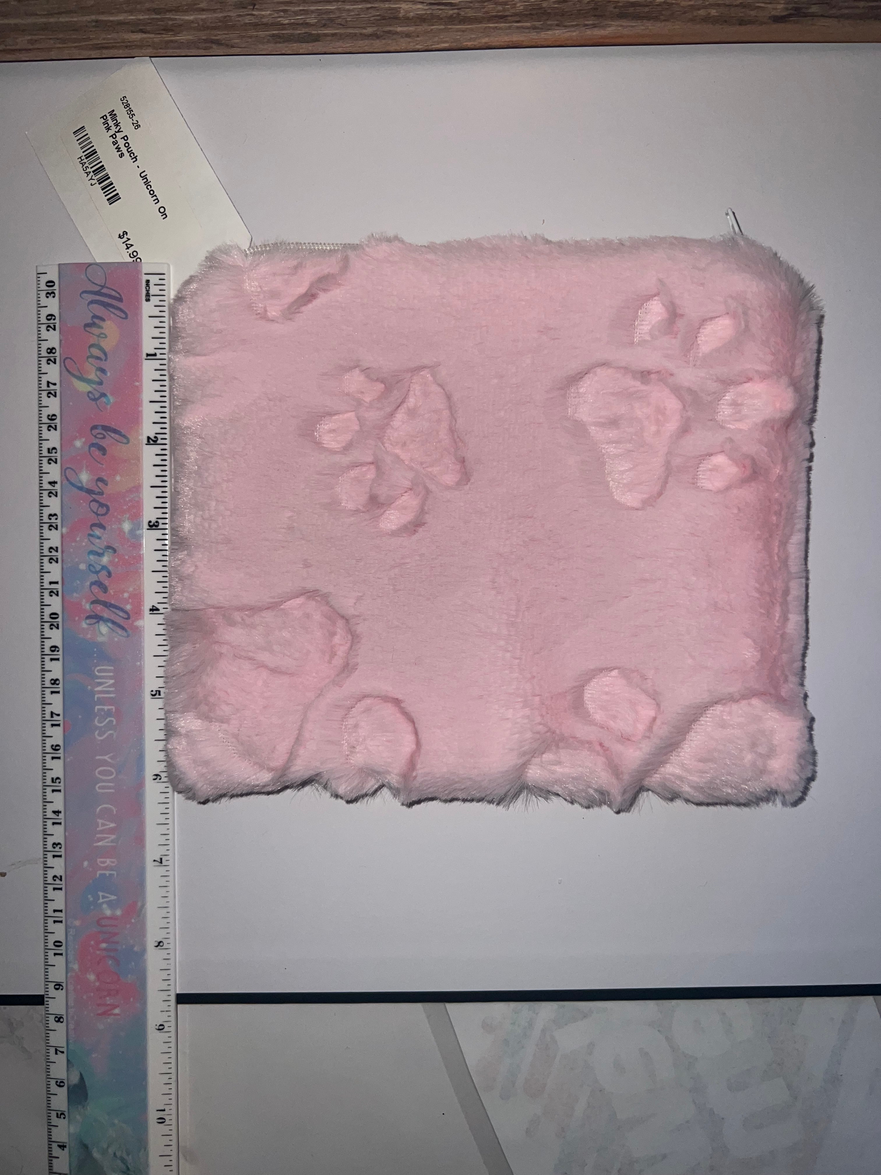 Minky Unicorn and Pink Paws Pouch Bag