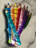 Hair Claw / Clip - Rainbow Colored Pencils