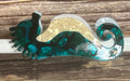 Hair Claw / Clip - Teal Seahorse