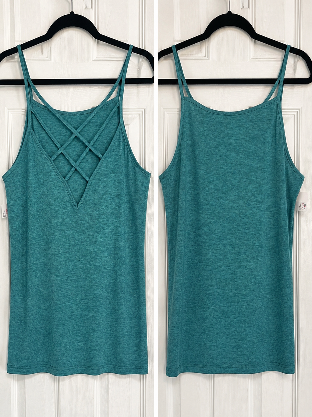 Crisscross Detail Tank Top - Blue or Teal