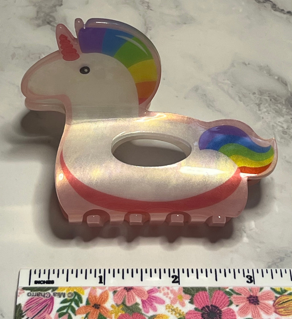 Hair Claw / Clip - Colorful Unicorn