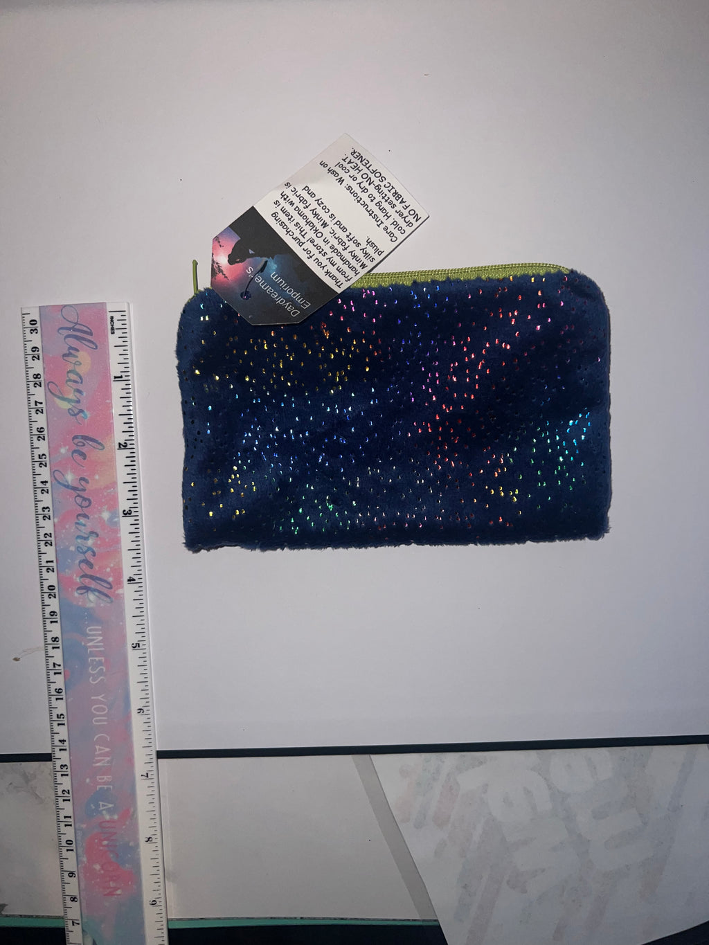 Minky Blue Dazzle Sparkle Pouch Bag