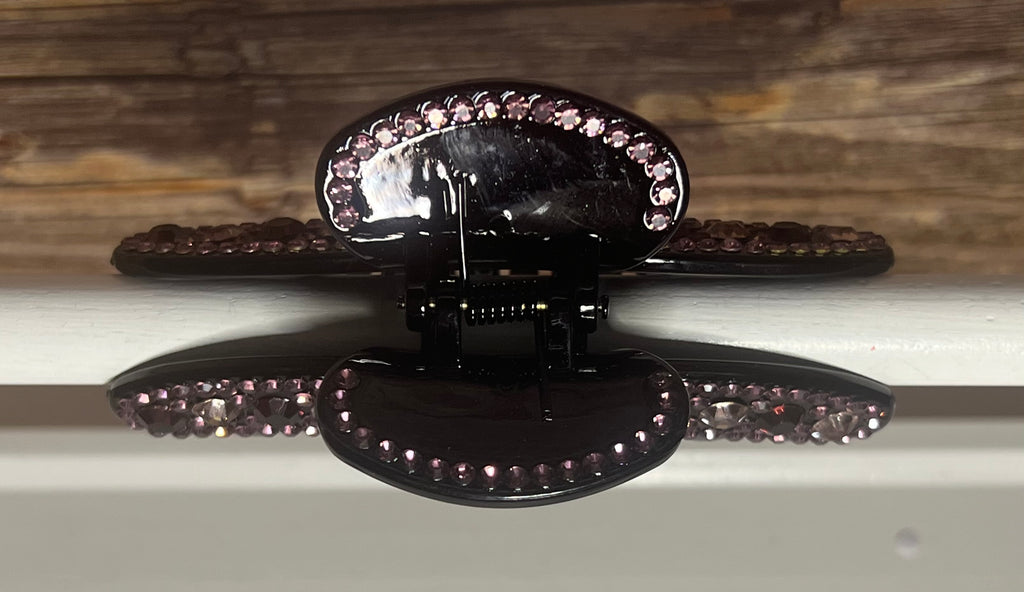Hair Claw / Clip - Vintage Purple Rhinestone