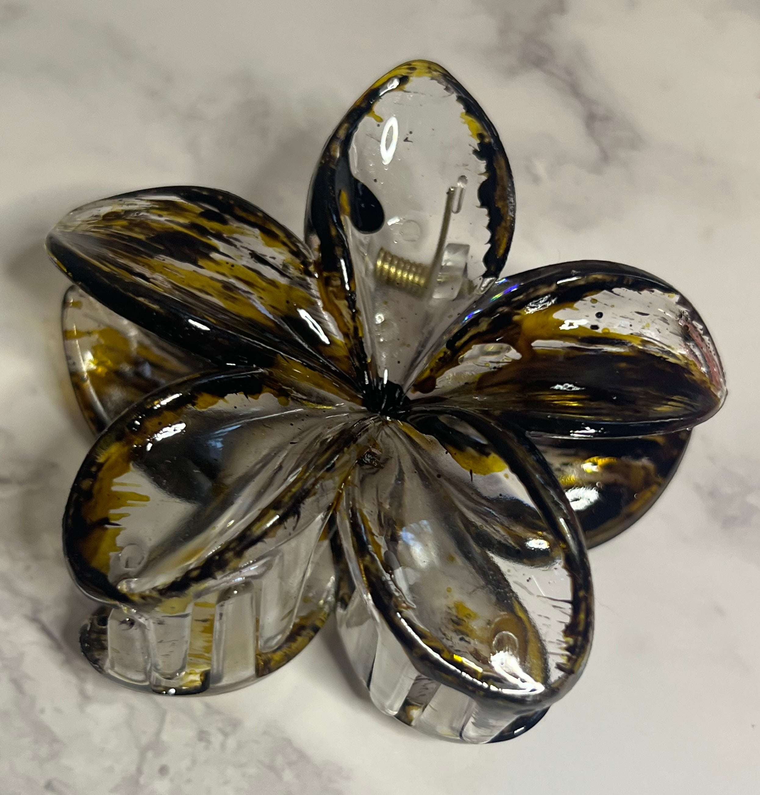 Hair Claw / Clip - Large Iridescent Flower - Various Colors To Choose From