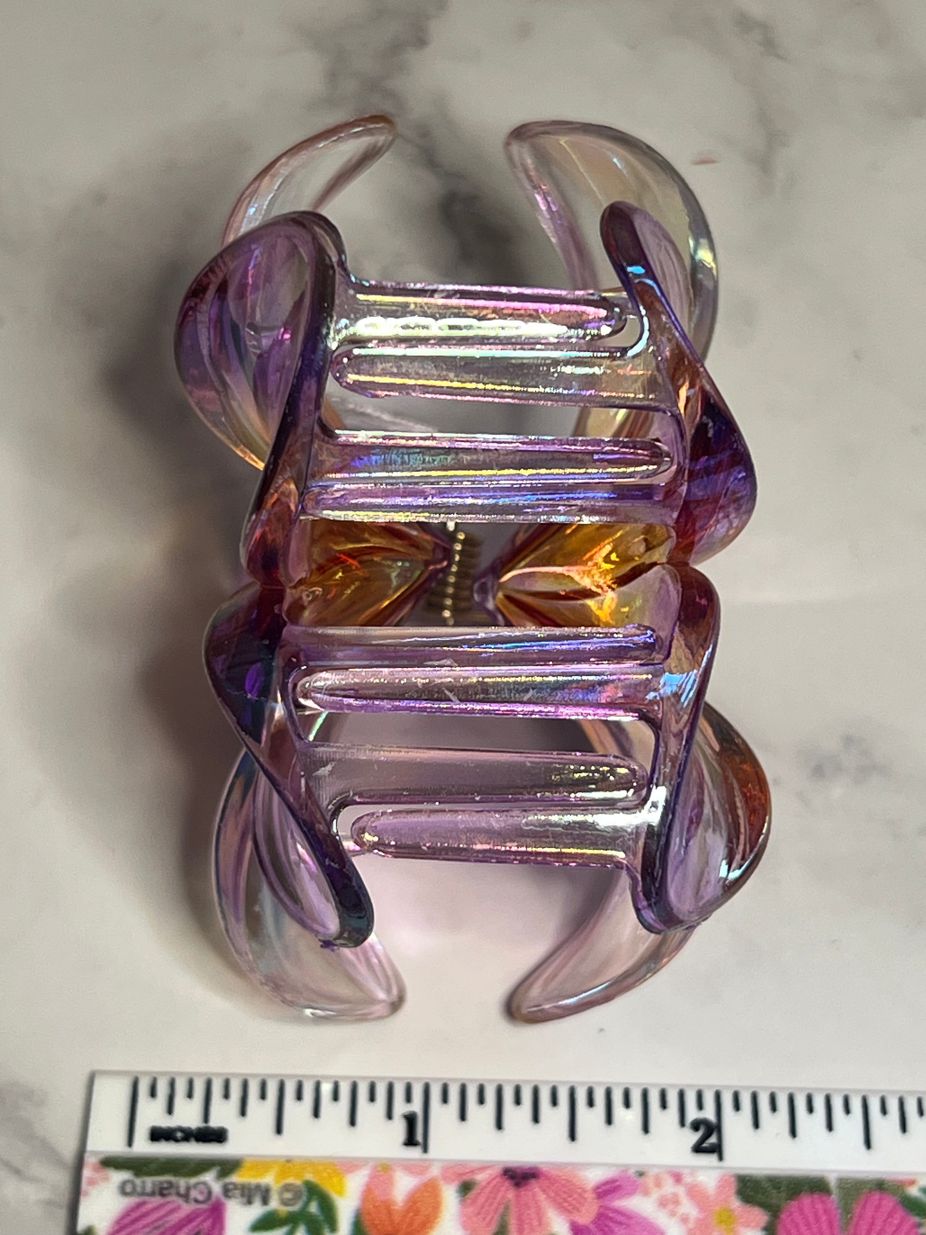 Hair Claw / Clip - Large Iridescent Flower - Various Colors To Choose From