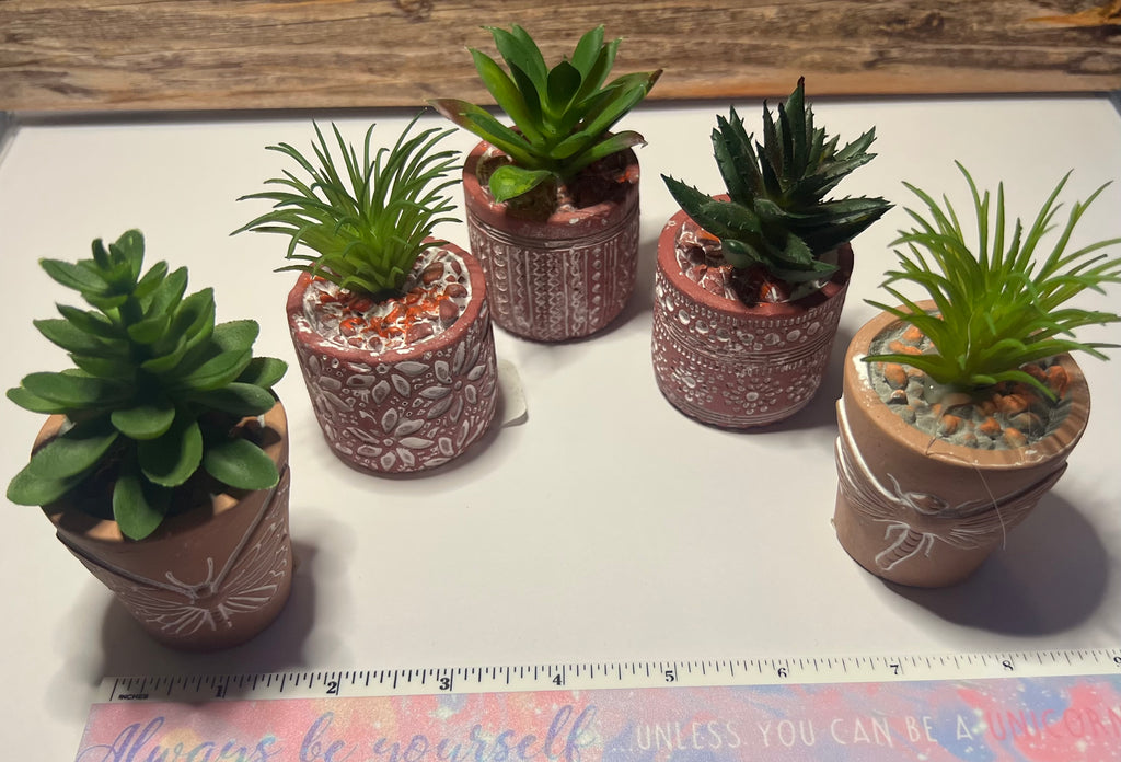 Mini Faux Succulent Terracotta Pots