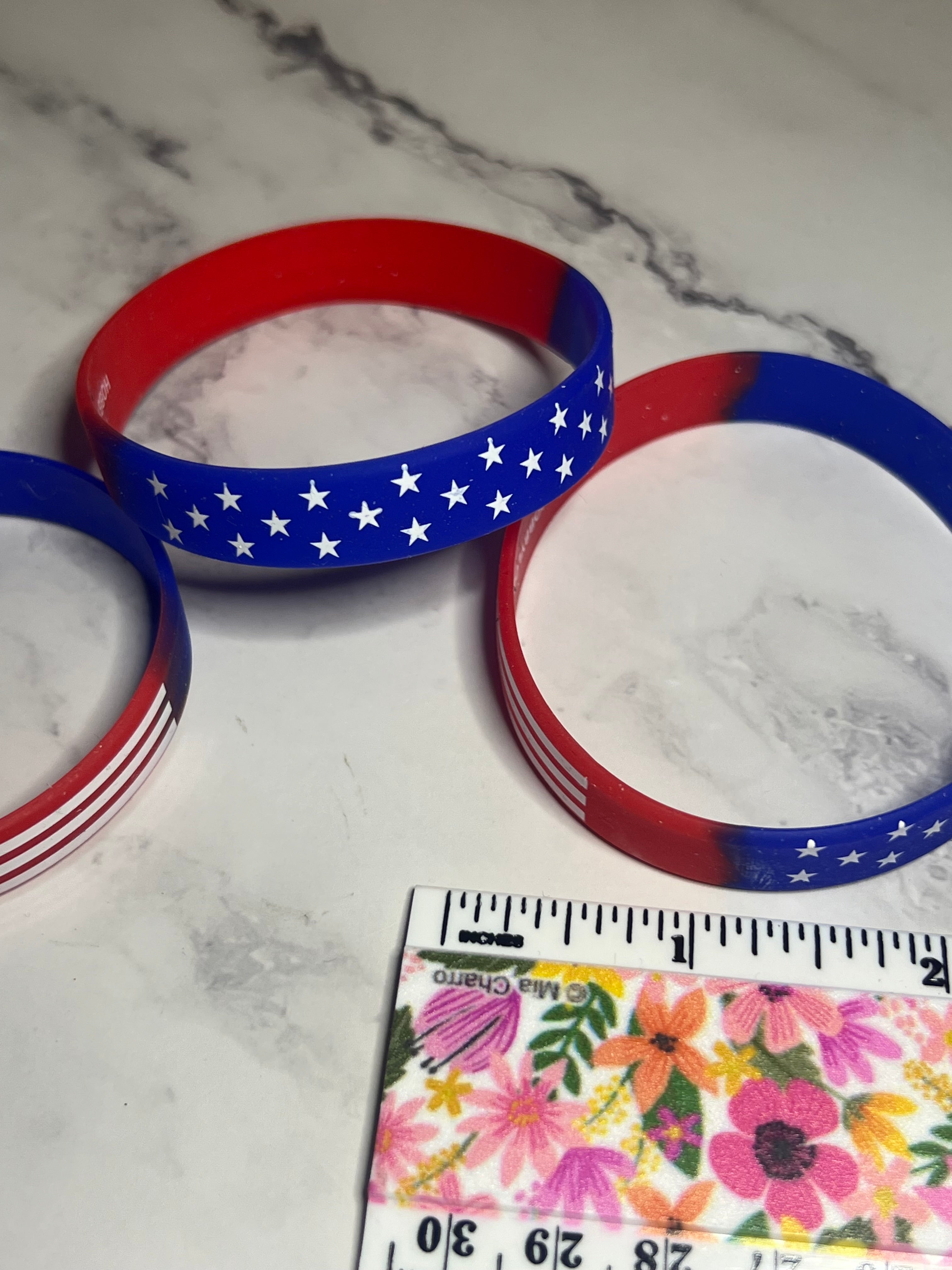 Patriotic Stars & Stripes Silicone Wristband Bracelet 🇺🇸