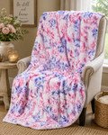 Minky Blankets- Sorbet Poppy - Pink, Purple, White