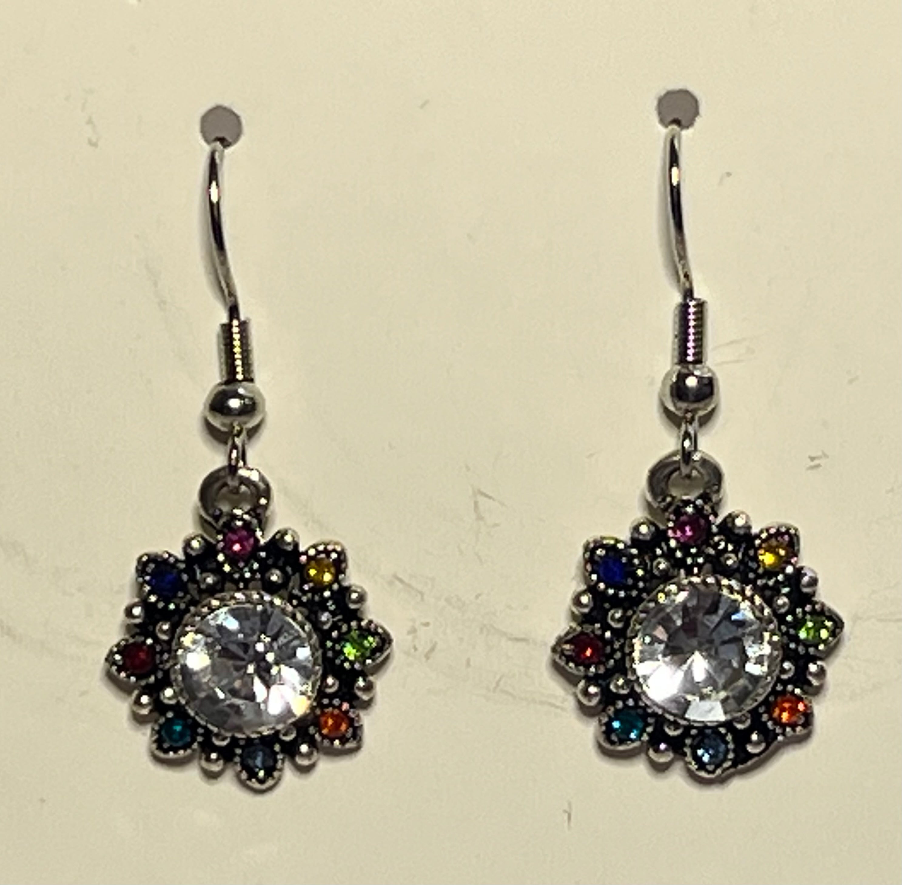 Earring - Sterling Silver Colorful Flower