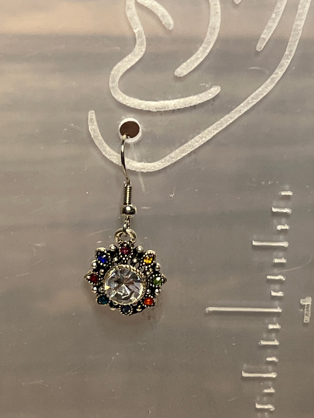 Earring - Sterling Silver Colorful Flower