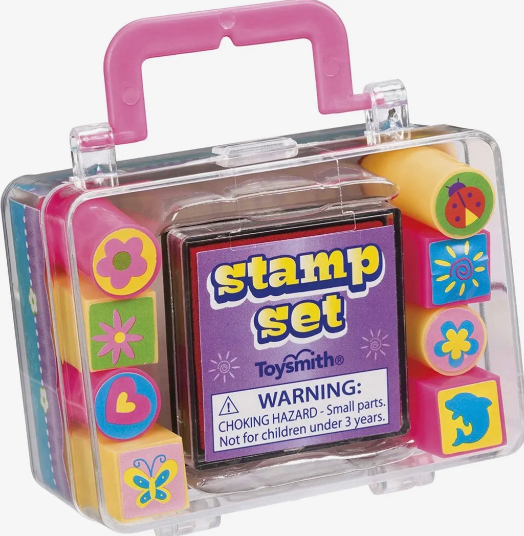 Mini Stamp Set with Case and 8 Stamps, Art Kit, Ink, Decorate!