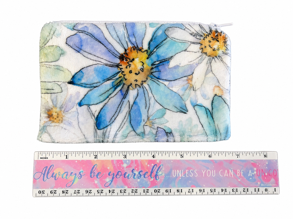 Minky Pouch - Blue Floral