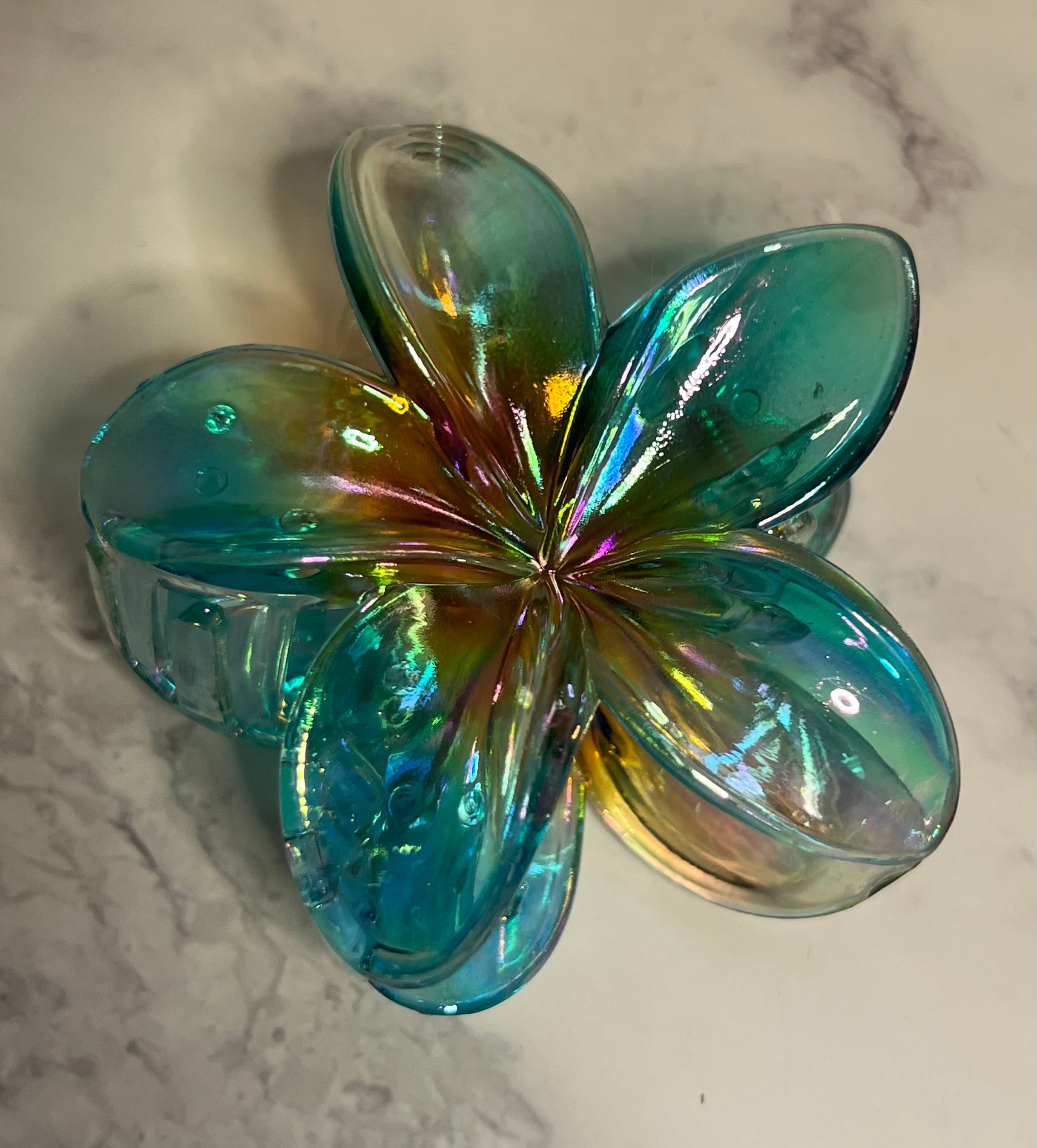 Hair Claw / Clip - Large Iridescent Flower - Various Colors To Choose From