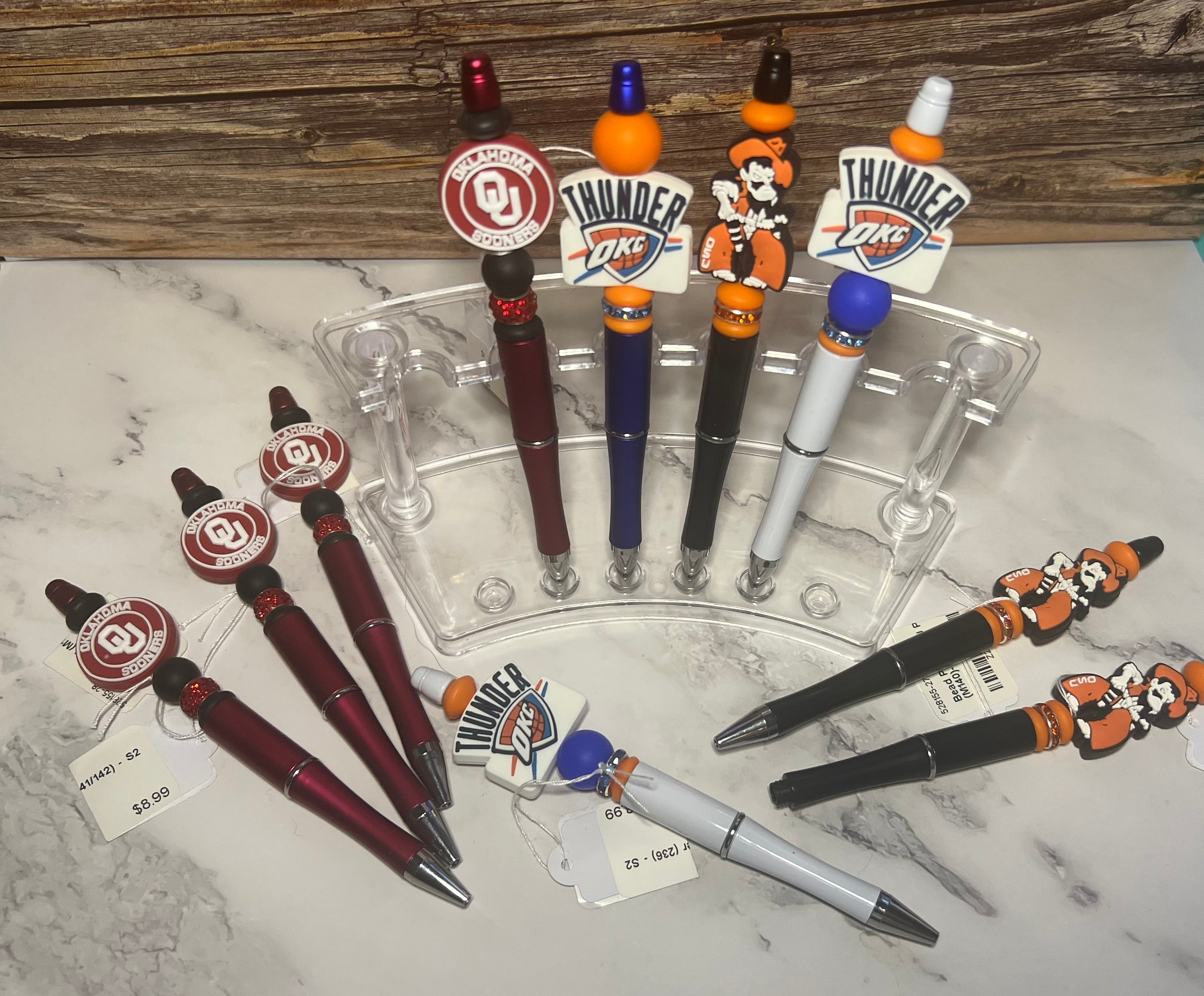 Beadable Ink Pen - OU, OSU, Thunder