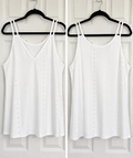 Reversible Double Strap Eyelet Top - White