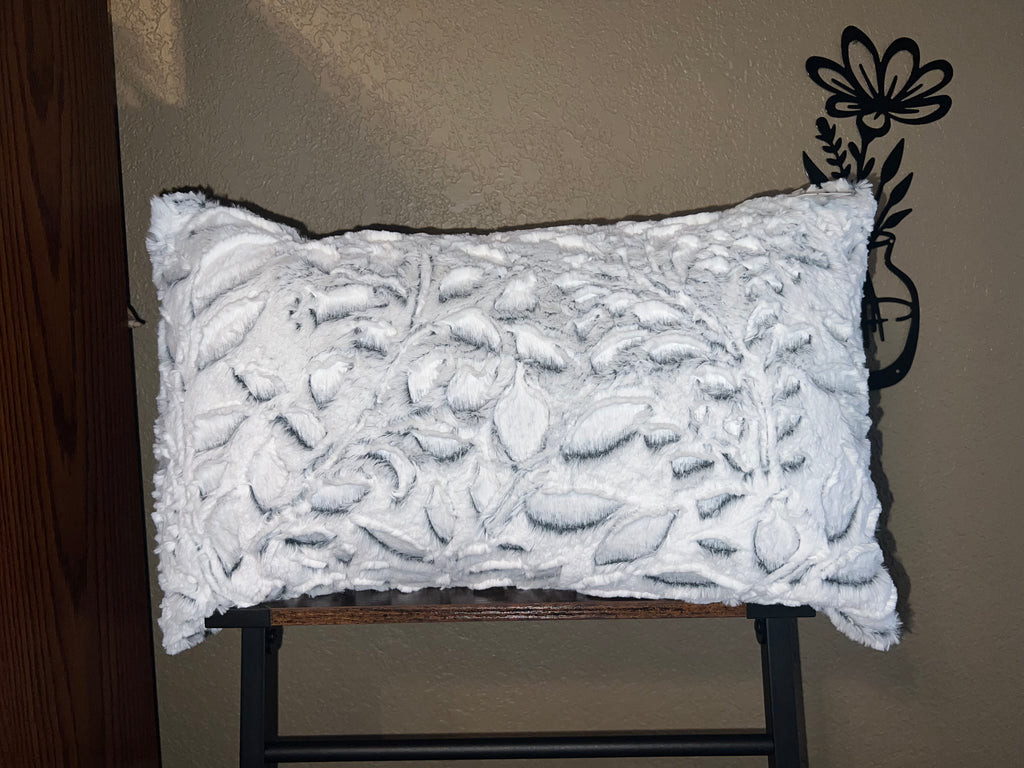 Minky Lumbar Pillow - Black/White Poppy