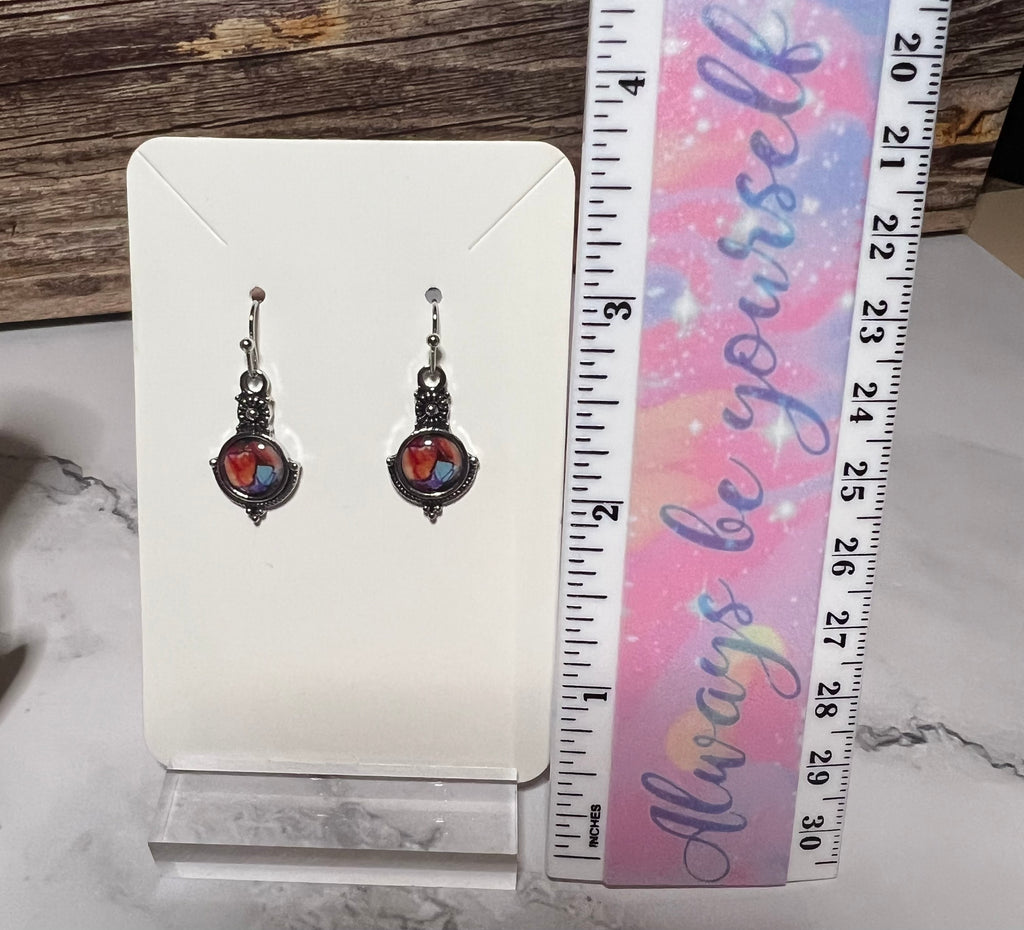 Earrings - Sterling Silver Ear-wire Artisan Glass Drop Dedign