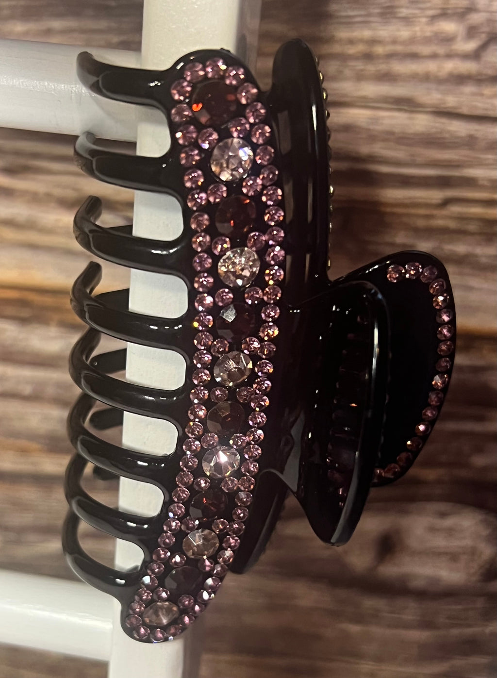 Hair Claw / Clip - Vintage Purple Rhinestone