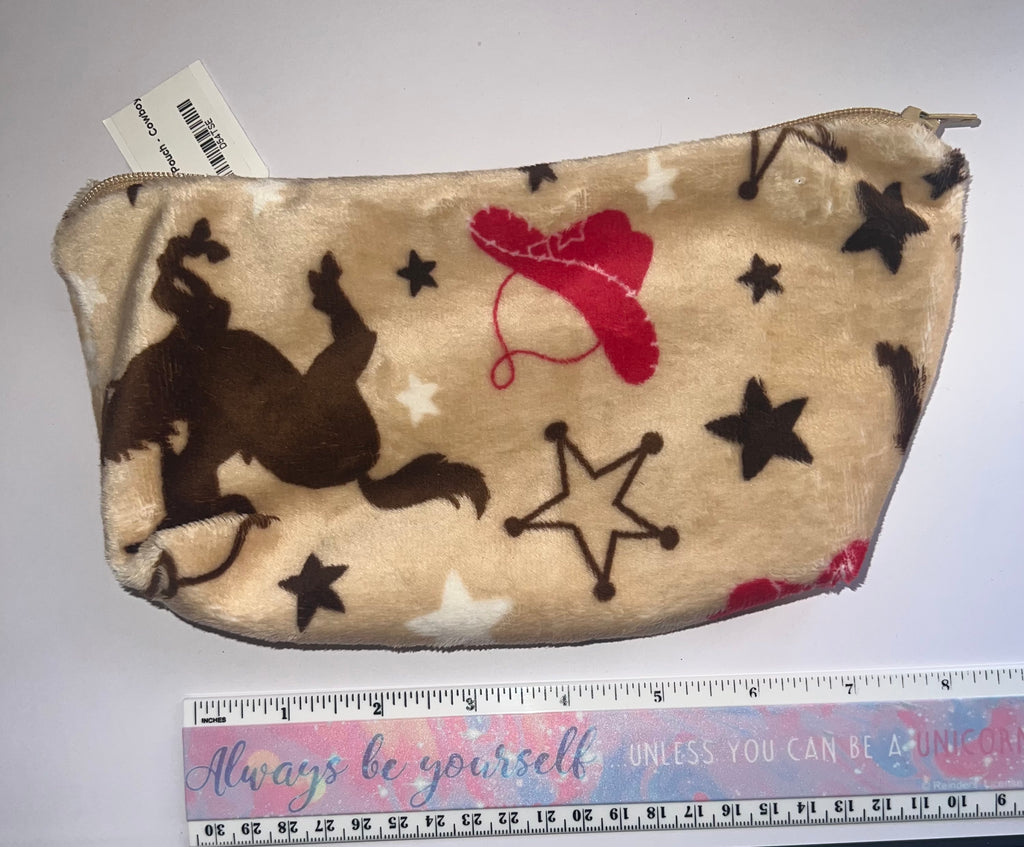 Minky Cowboy Minky Pouch Bag