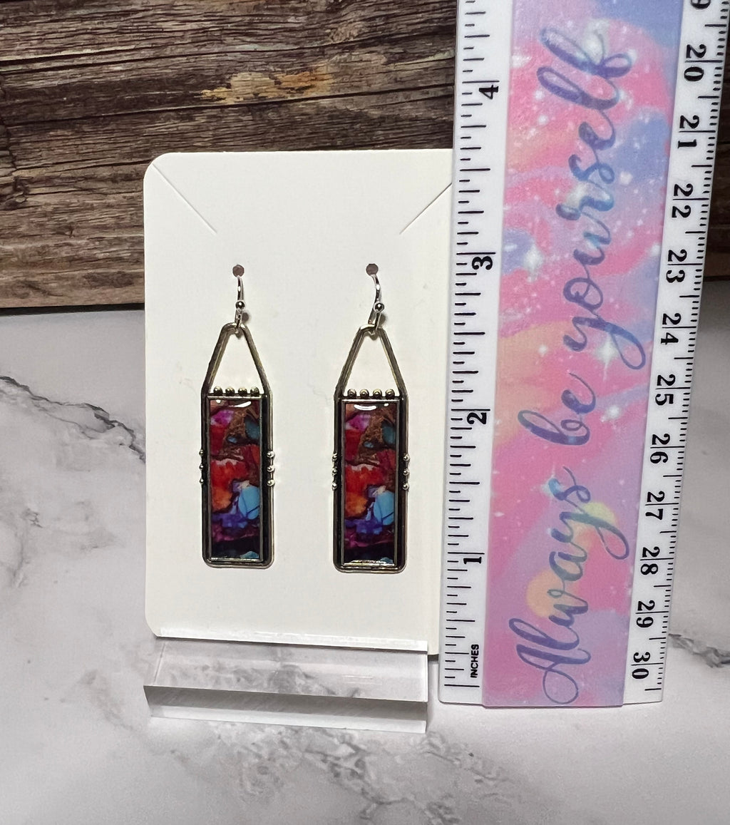 Earrings - Sterling Silver Abstract Art Bar