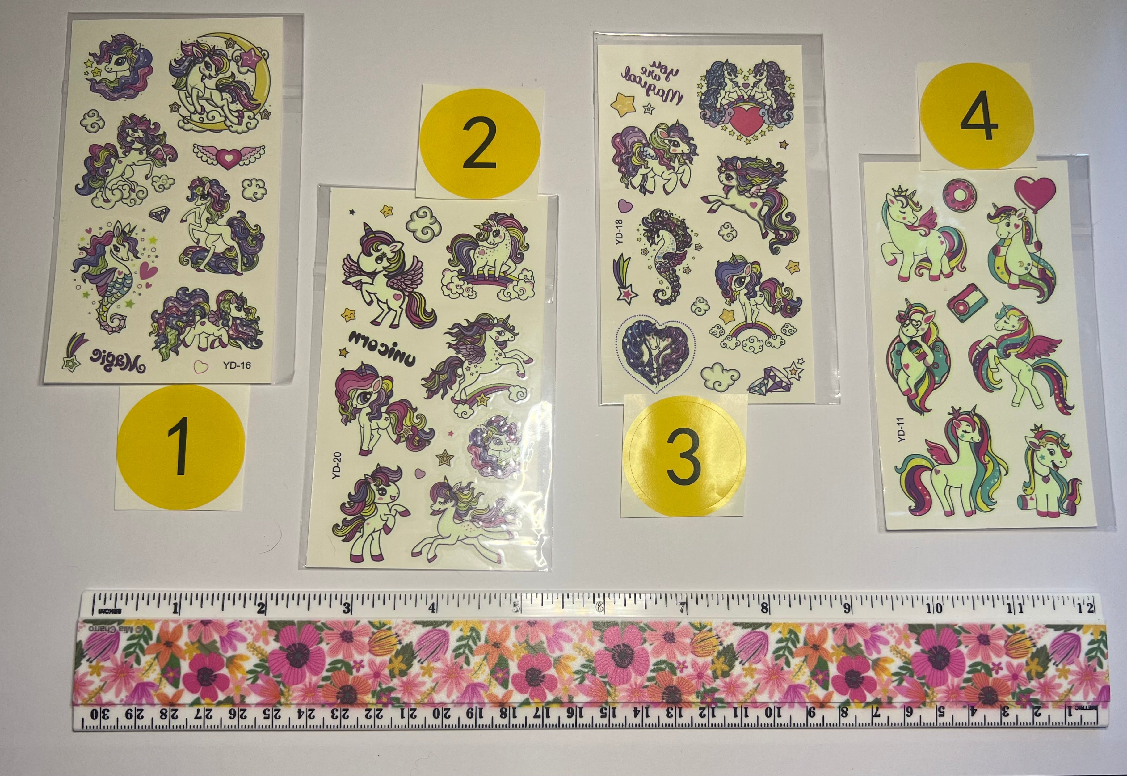 Glow-In-The-Dark Unicorn Temporary Tattoos