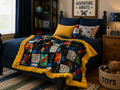 Minky Blanket - Rockets & Space - Approx Size 55”x82”
