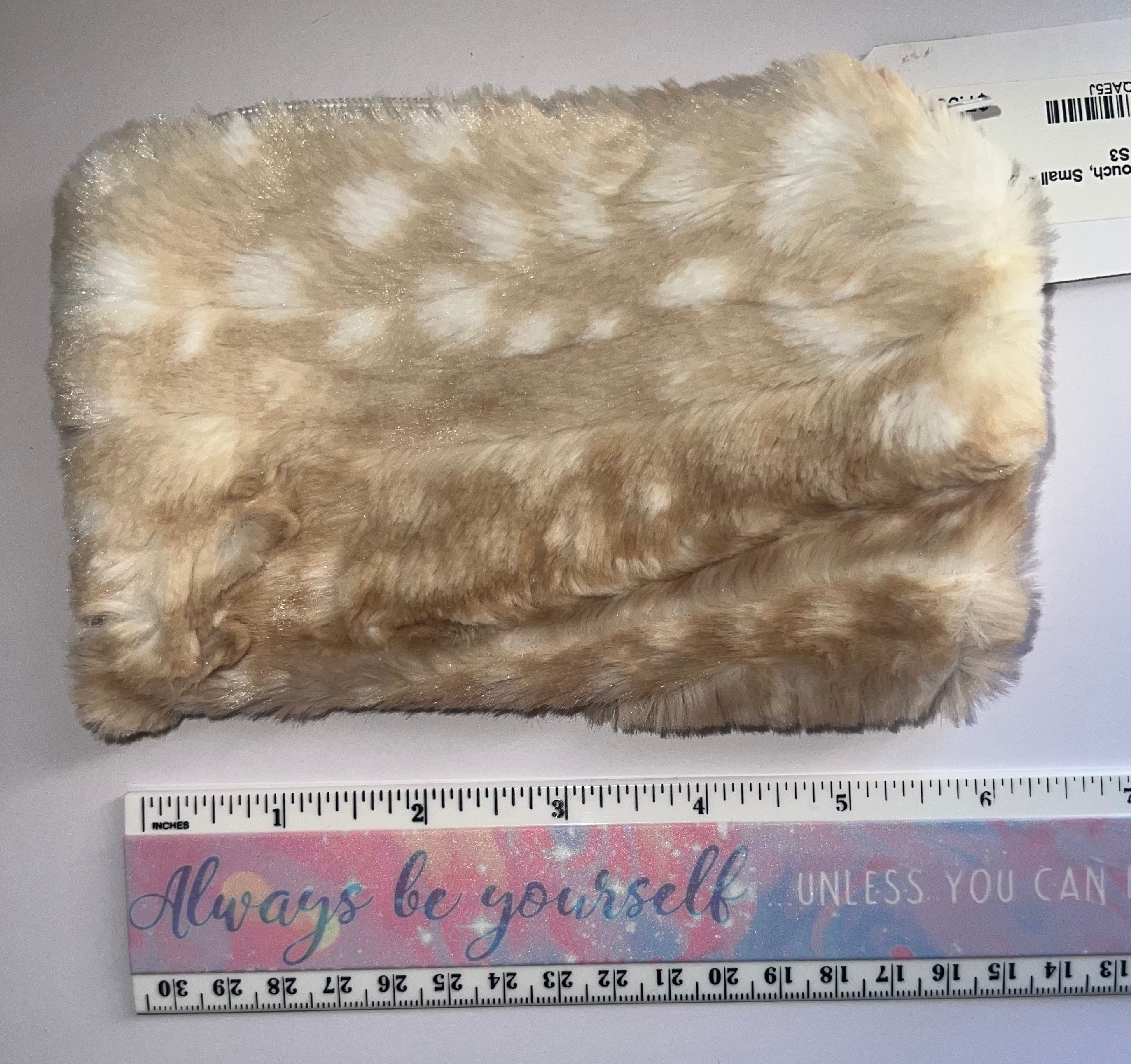 Minky Beige Fawn Pouch Bag