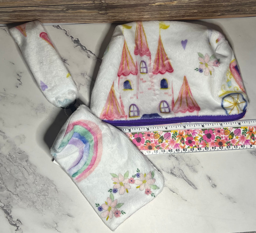 Minky 3-Piece Zipper Pouch Set - Fairy Tale Cuddle