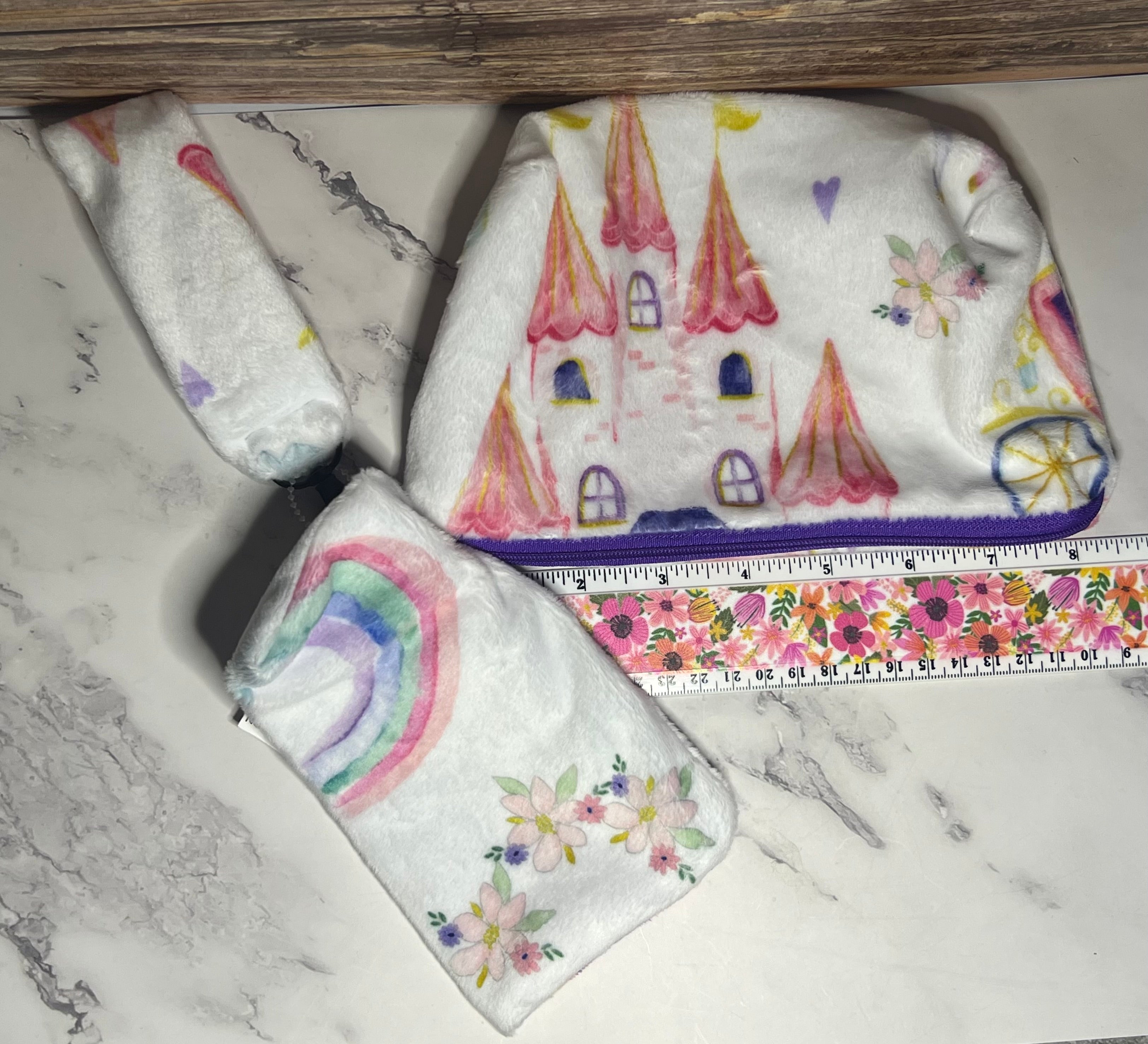 Minky 3-Piece Zipper Pouch Set - Fairy Tale Cuddle